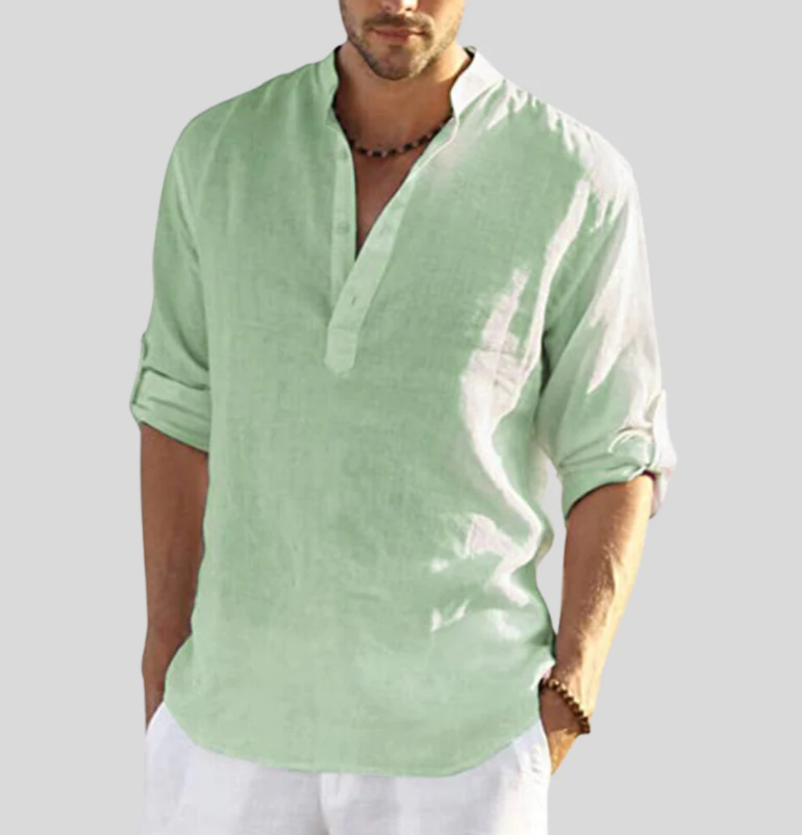 Polo Shirt Herren | Lässiges Sommerhemd mit Stehkragen