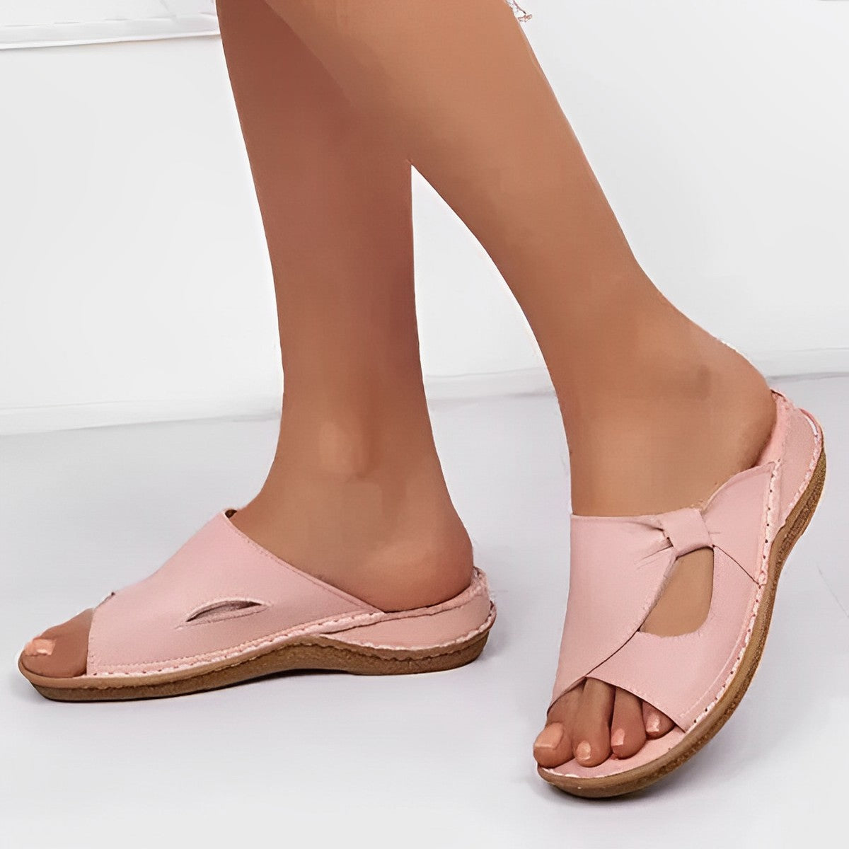 Sandalen Damen | Bequeme Ledersandalen mit Komfort-Fußbett