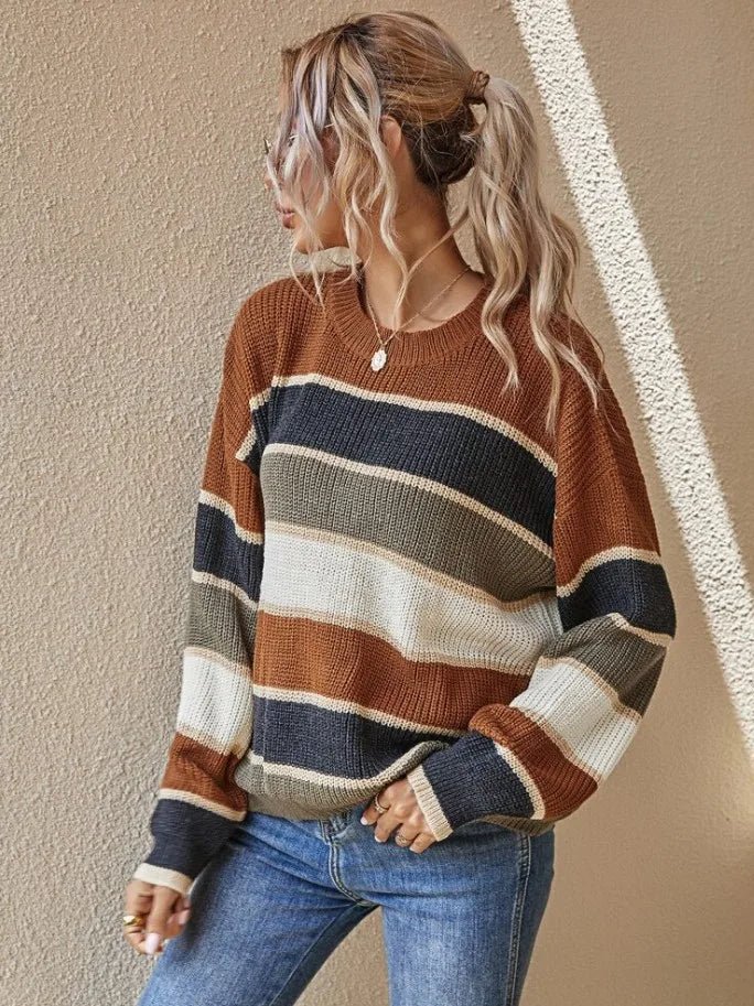 Reese Gestrickter Gestreifter Pullover 0