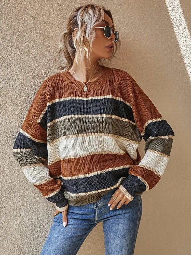 Reese Gestrickter Gestreifter Pullover 1
