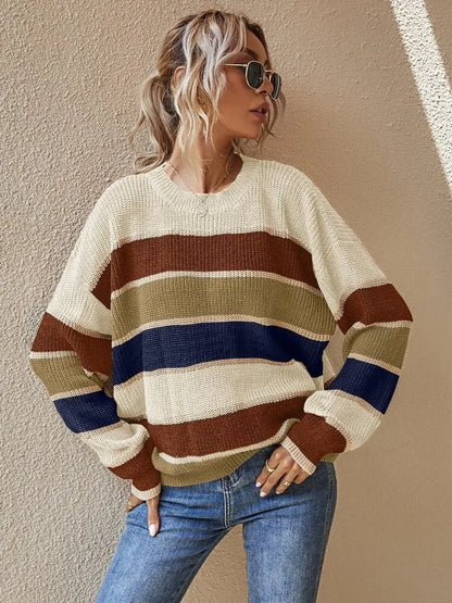 Reese Gestrickter Gestreifter Pullover 4