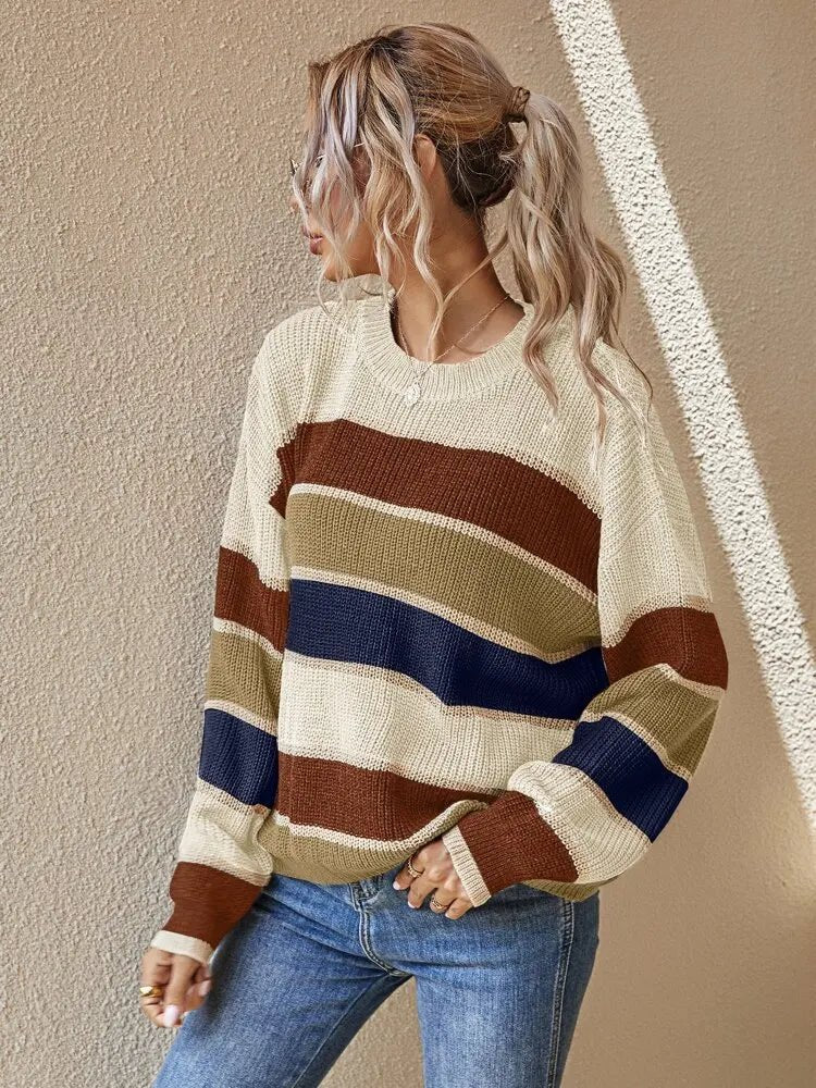 Reese Gestrickter Gestreifter Pullover 5