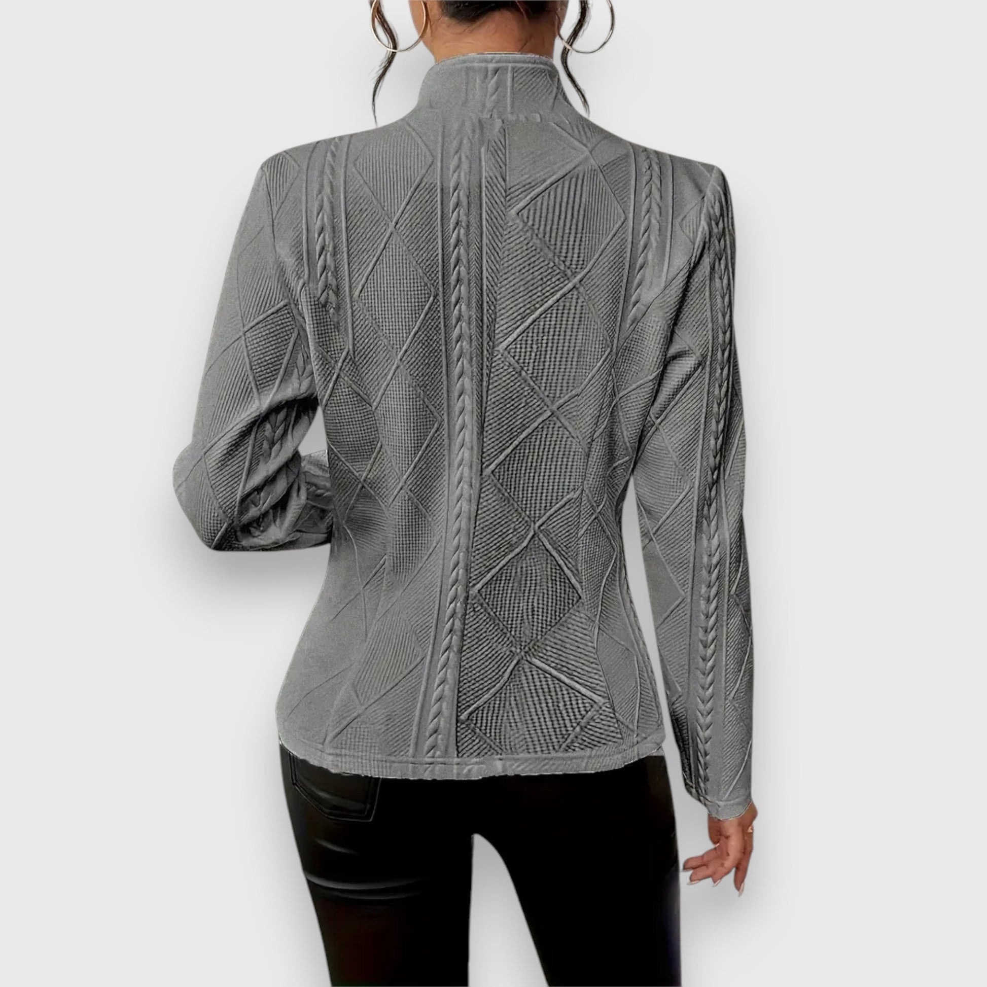 Reina | Damen Troyer Pullover Zopfmuster Langarm Anliegend 1