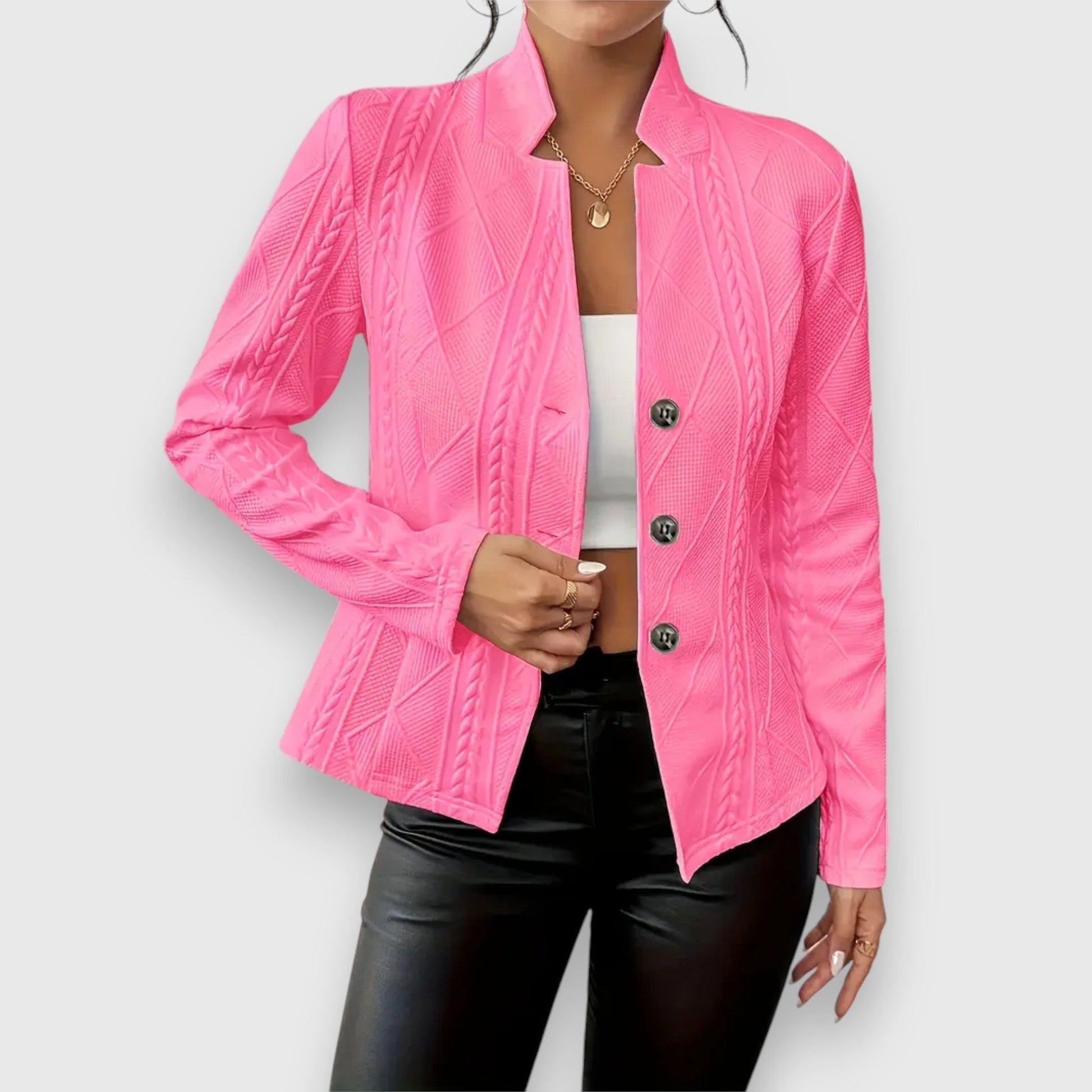 Reina | Damen Troyer Pullover Zopfmuster Langarm Anliegend 12