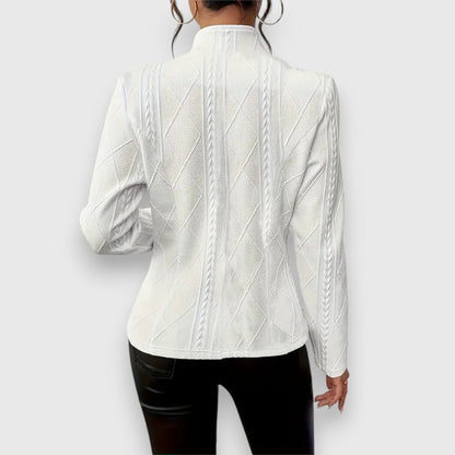Reina | Damen Troyer Pullover Zopfmuster Langarm Anliegend 3