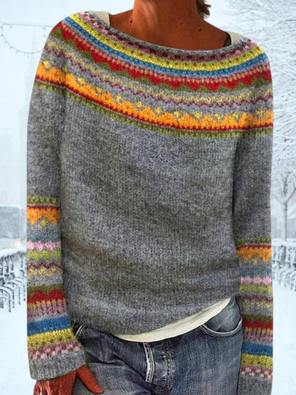 Retro-inspirierter Pullover | Grau