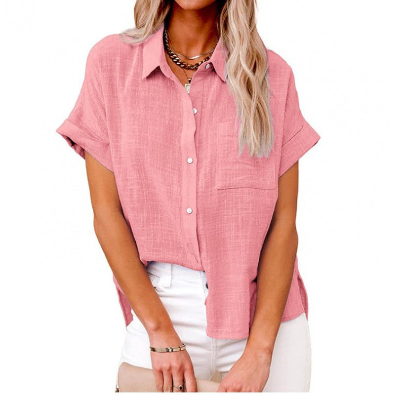 Bluse Damen | Leichte Kurzarmbluse mit Zeitlosem Hemdblusen-Stil