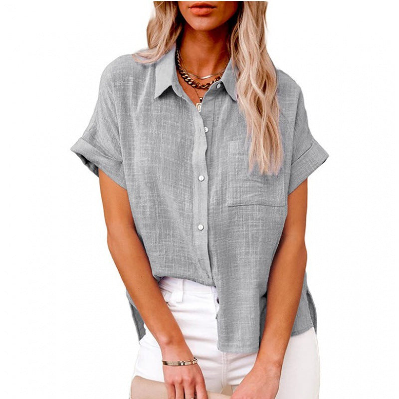 Bluse Damen | Leichte Kurzarmbluse mit Zeitlosem Hemdblusen-Stil
