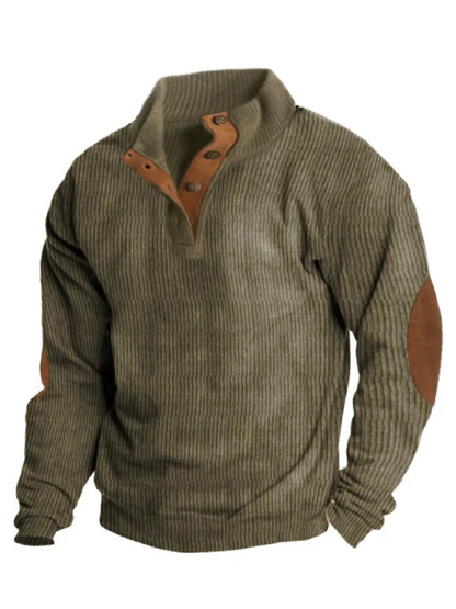Rippenpullover für Herren | Geknöpfter Kragen