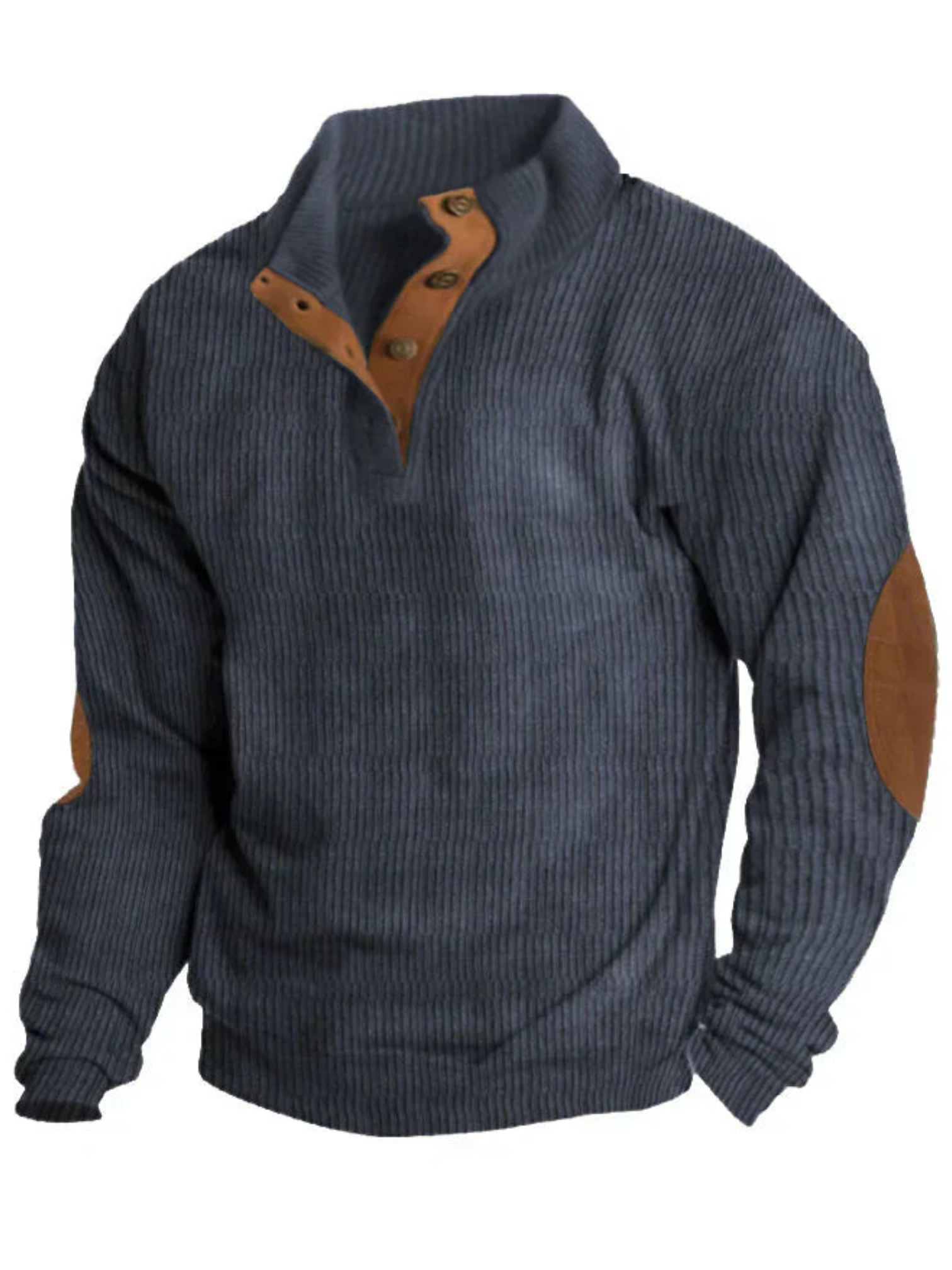 Rippenpullover für Herren | Geknöpfter Kragen
