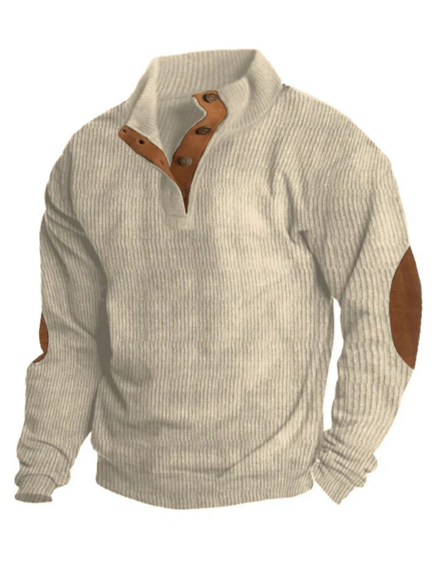 Rippenpullover für Herren | Geknöpfter Kragen
