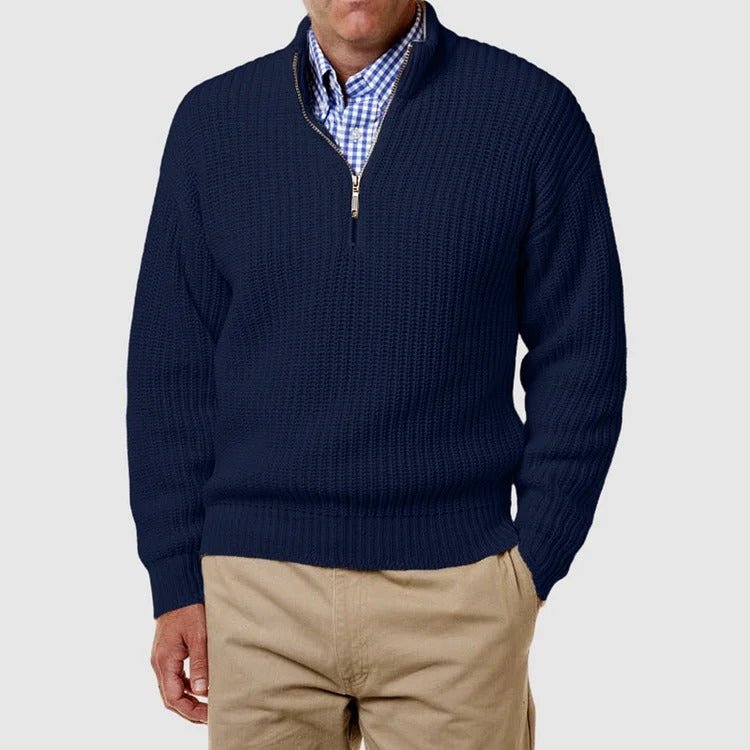Rolf Strickpullover mit halbem Reißverschluss 0