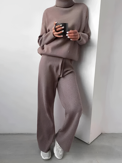 Rollkragen-Lounge-Set für Damen | Weiche Baumwolle