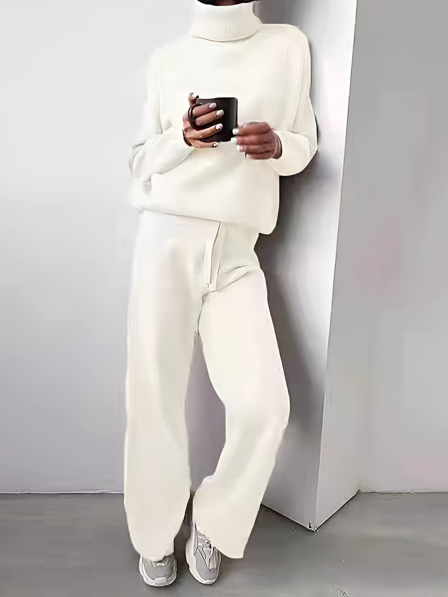 Rollkragen-Lounge-Set für Damen | Weiche Baumwolle