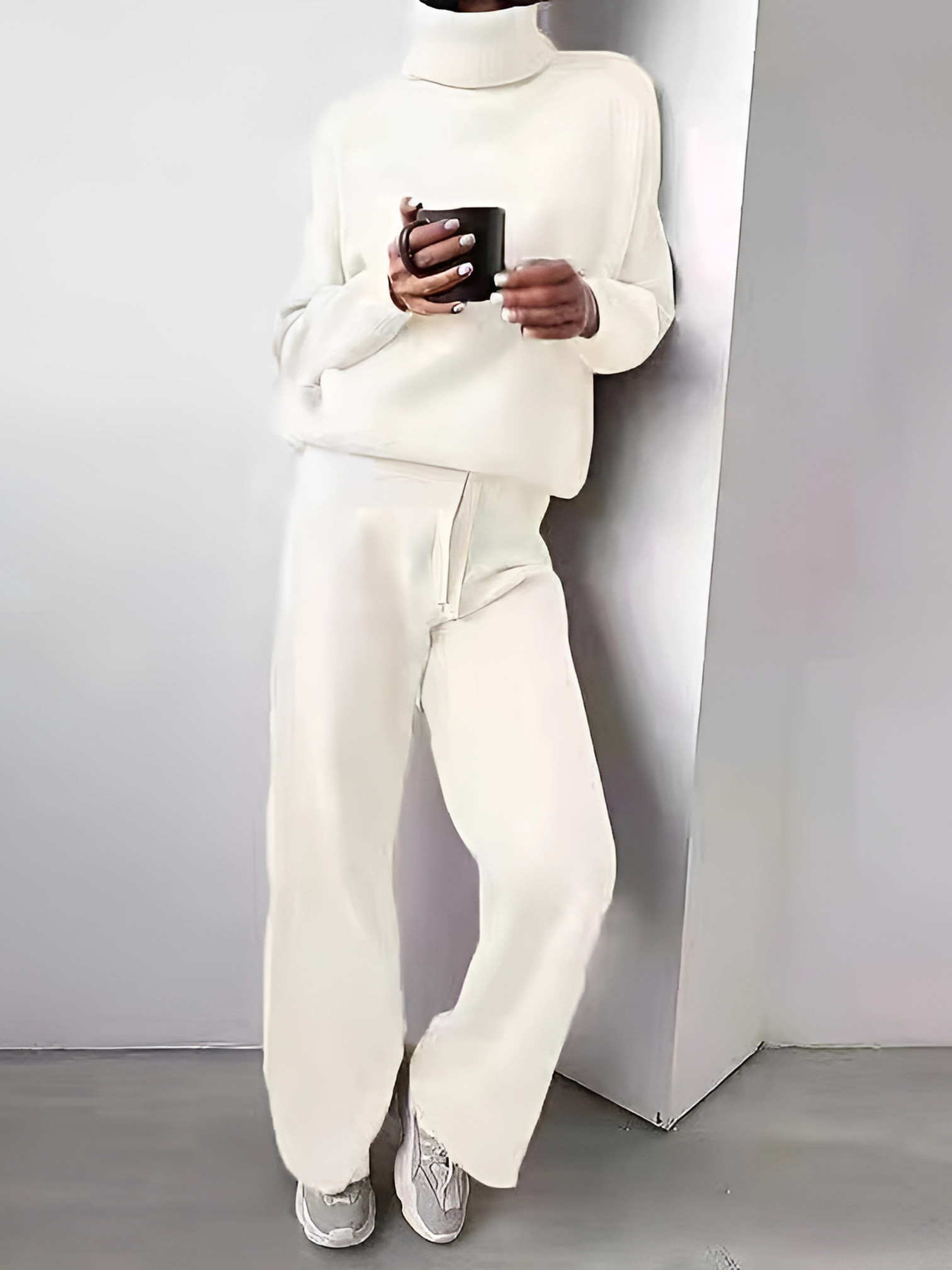 Rollkragen-Lounge-Set für Damen | Weiche Baumwolle