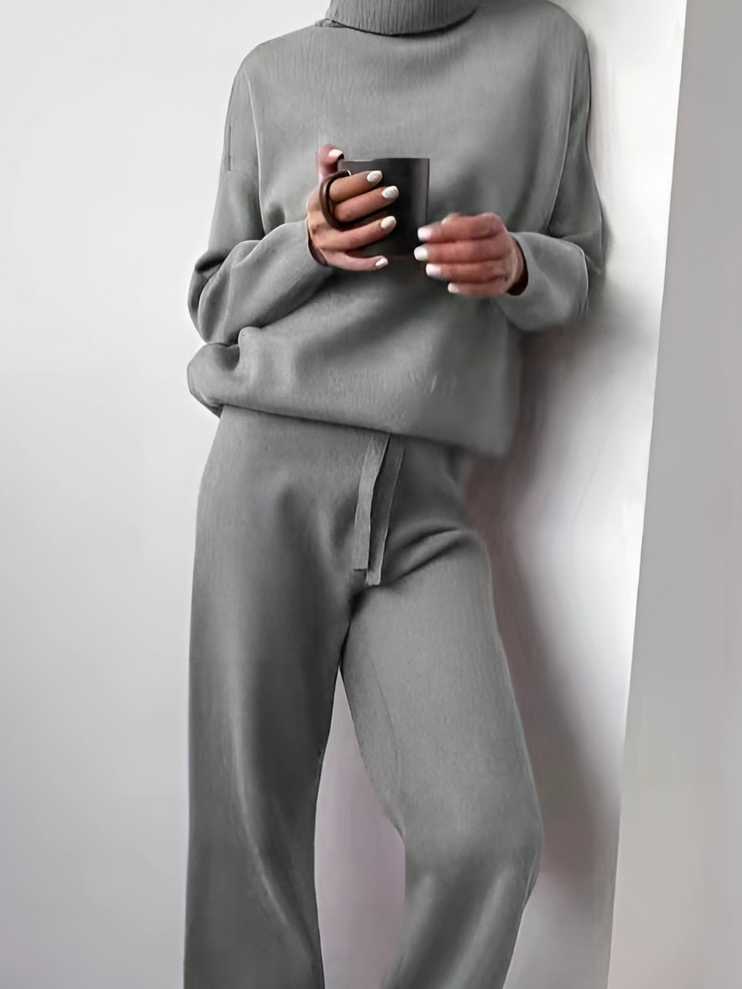 Rollkragen-Lounge-Set für Damen | Weiche Baumwolle