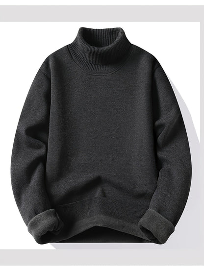 Bertwin | Herren Rollkragenpullover Warm Gefüttert - Black - Image 2