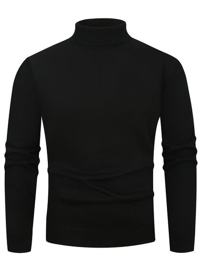 Bertwin | Herren Rollkragenpullover Warm Gefüttert - Black - Image 3