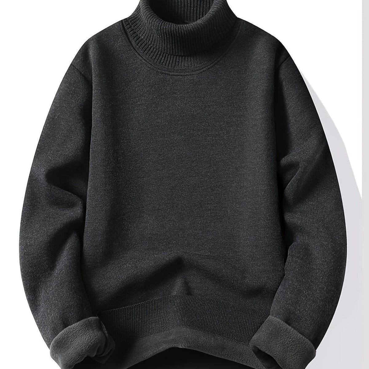 Bertwin | Herren Rollkragenpullover Warm Gefüttert - Black - Image 1