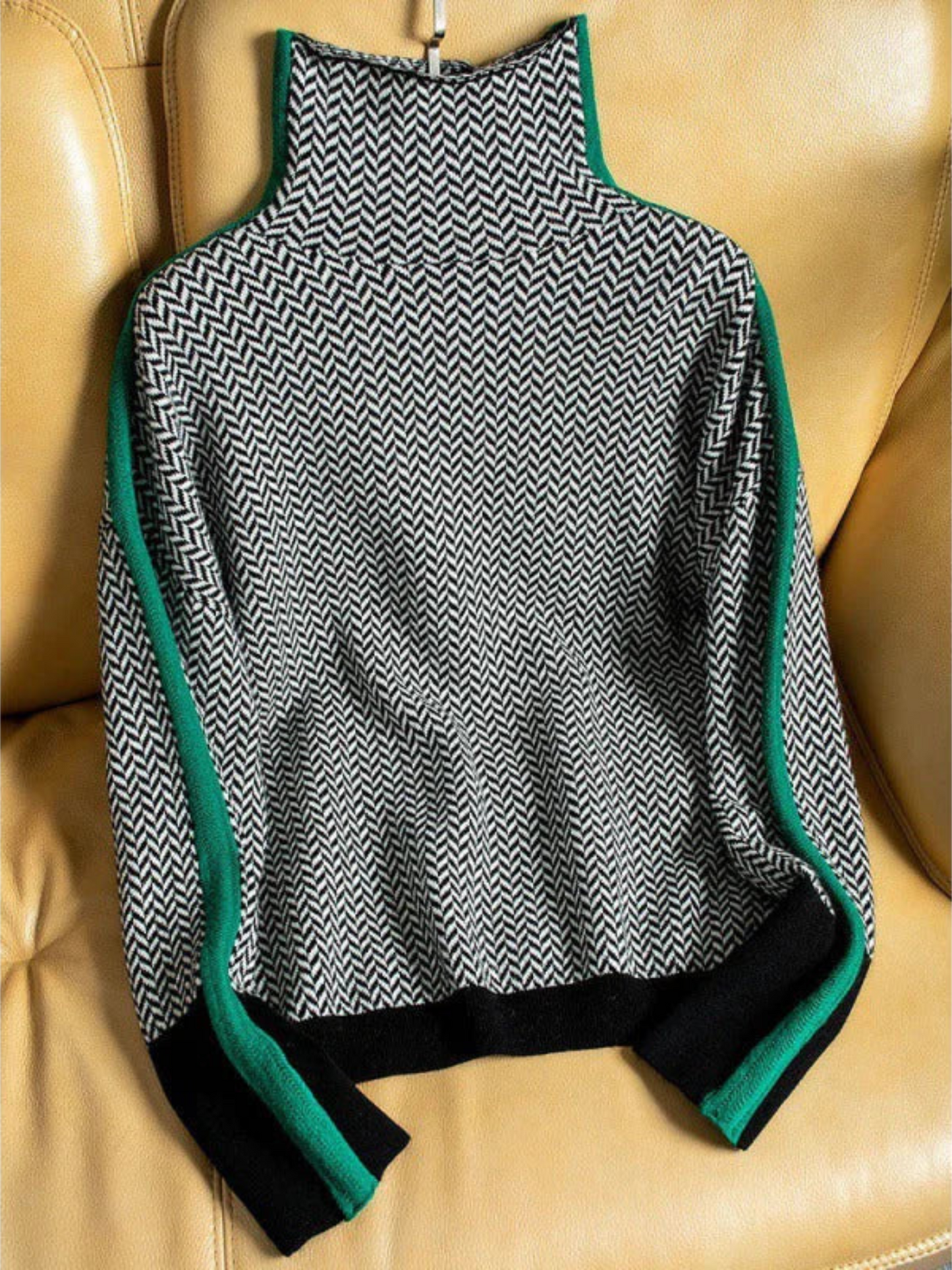 Rollkragenpullover Damen | Geometrischer Druck