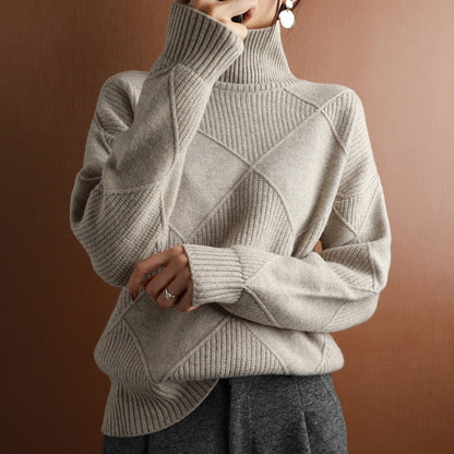Rollkragenpullover Damen | Gestrickt Hochwertig