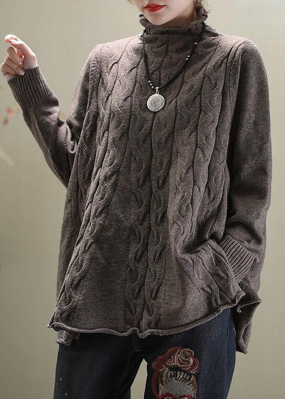 Rollkragenpullover Damen | Gestrickt mit seitlich offenem Detail