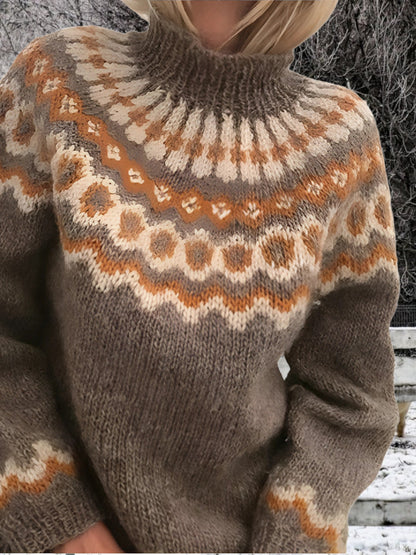 Rollkragenpullover Damen | Klassische Muster
