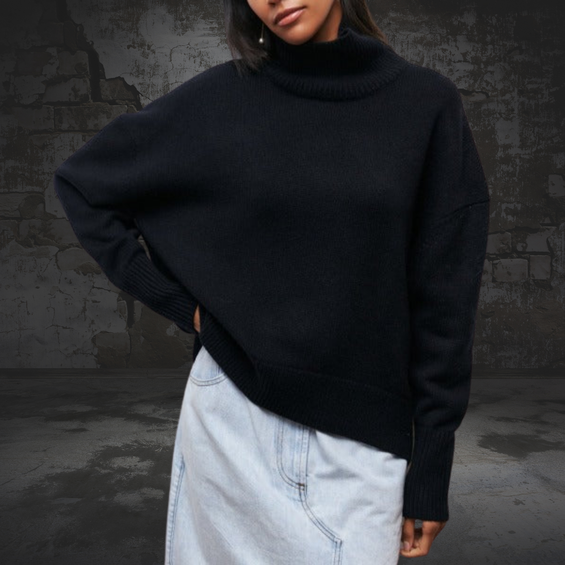 Rollkragenpullover Damen | Klassischer aus Acrylmix