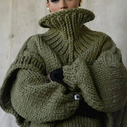 Oversized Rollkragenpullover | Warmer Winter Look