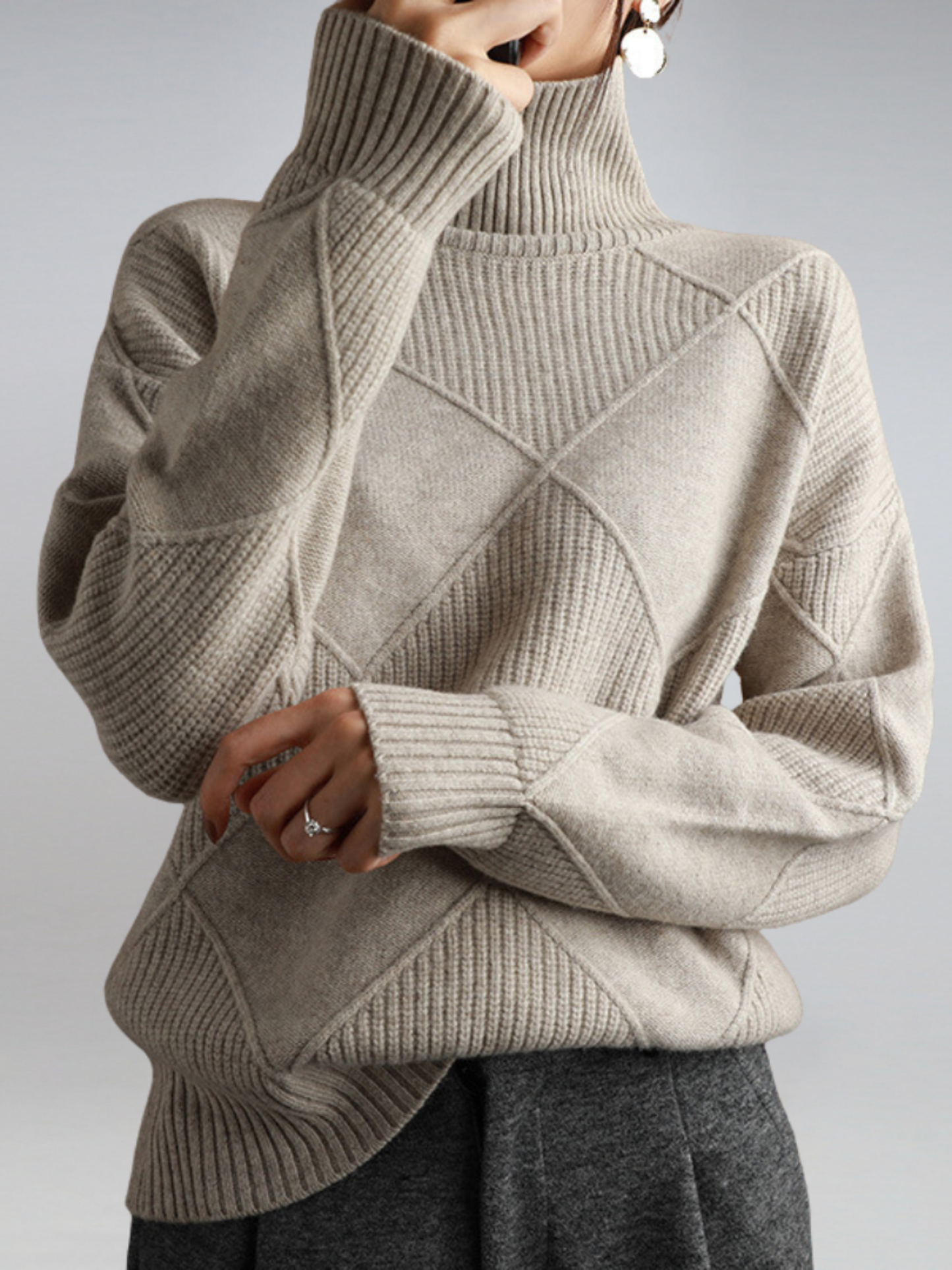 Rollkragenpullover Damen | Strickmuster