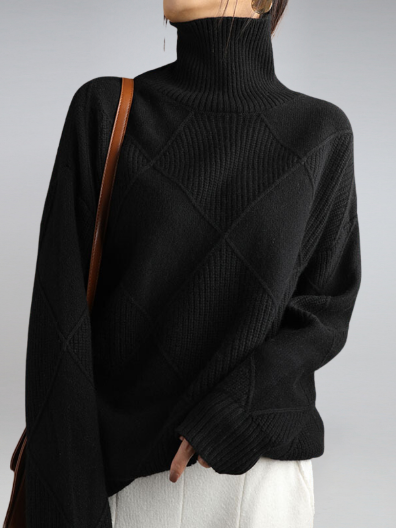 Rollkragenpullover Damen | Strickmuster