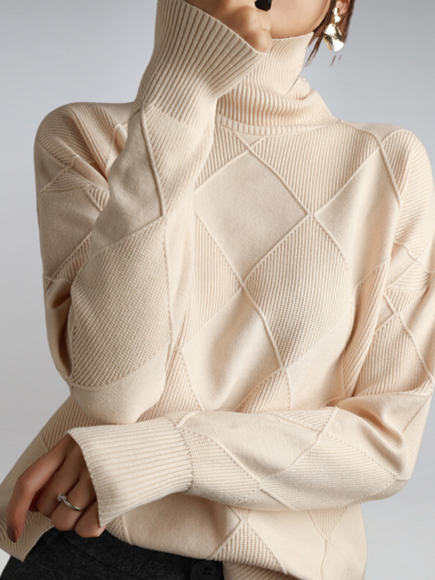 Rollkragenpullover Damen | Strickmuster