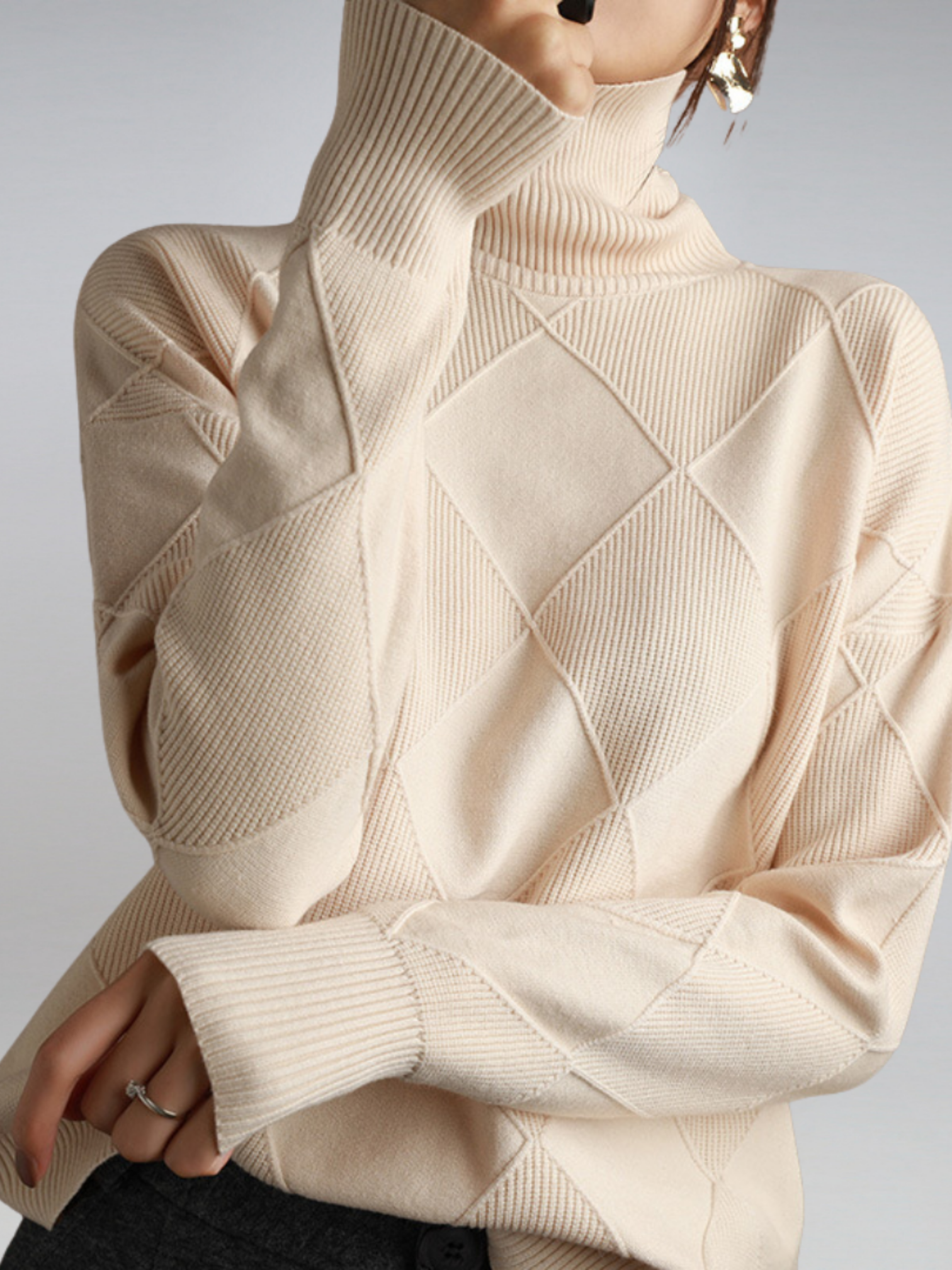 Rollkragenpullover Damen | Strickmuster