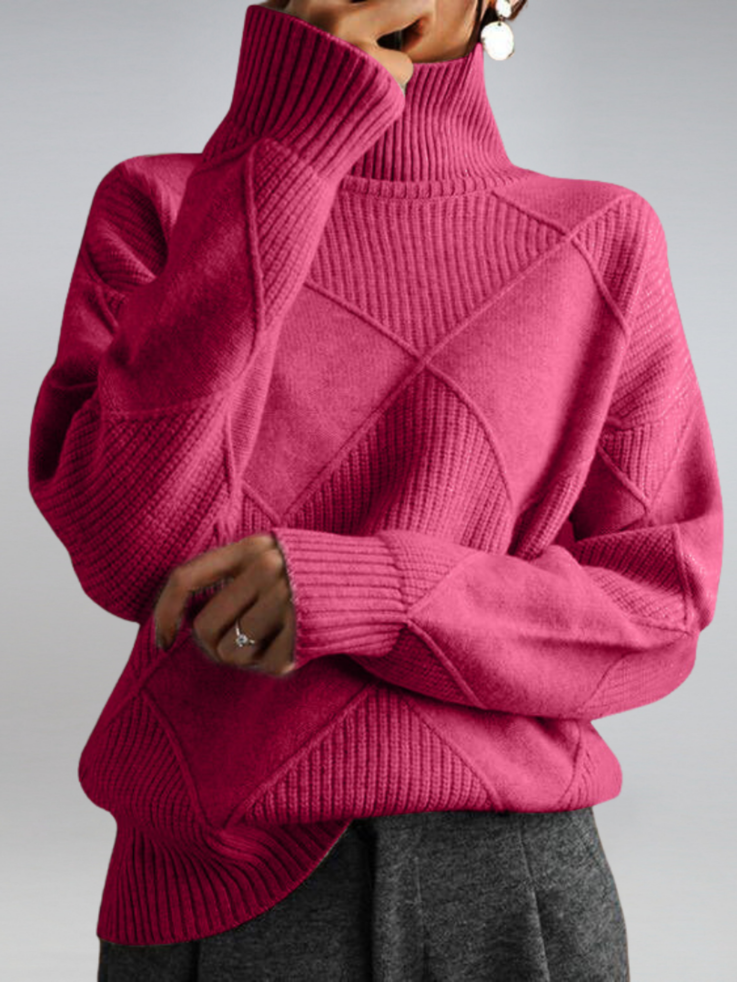 Rollkragenpullover Damen | Strickmuster