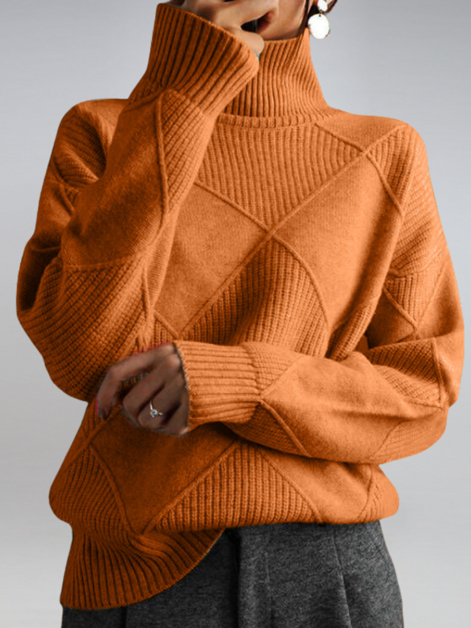 Rollkragenpullover Damen | Strickmuster