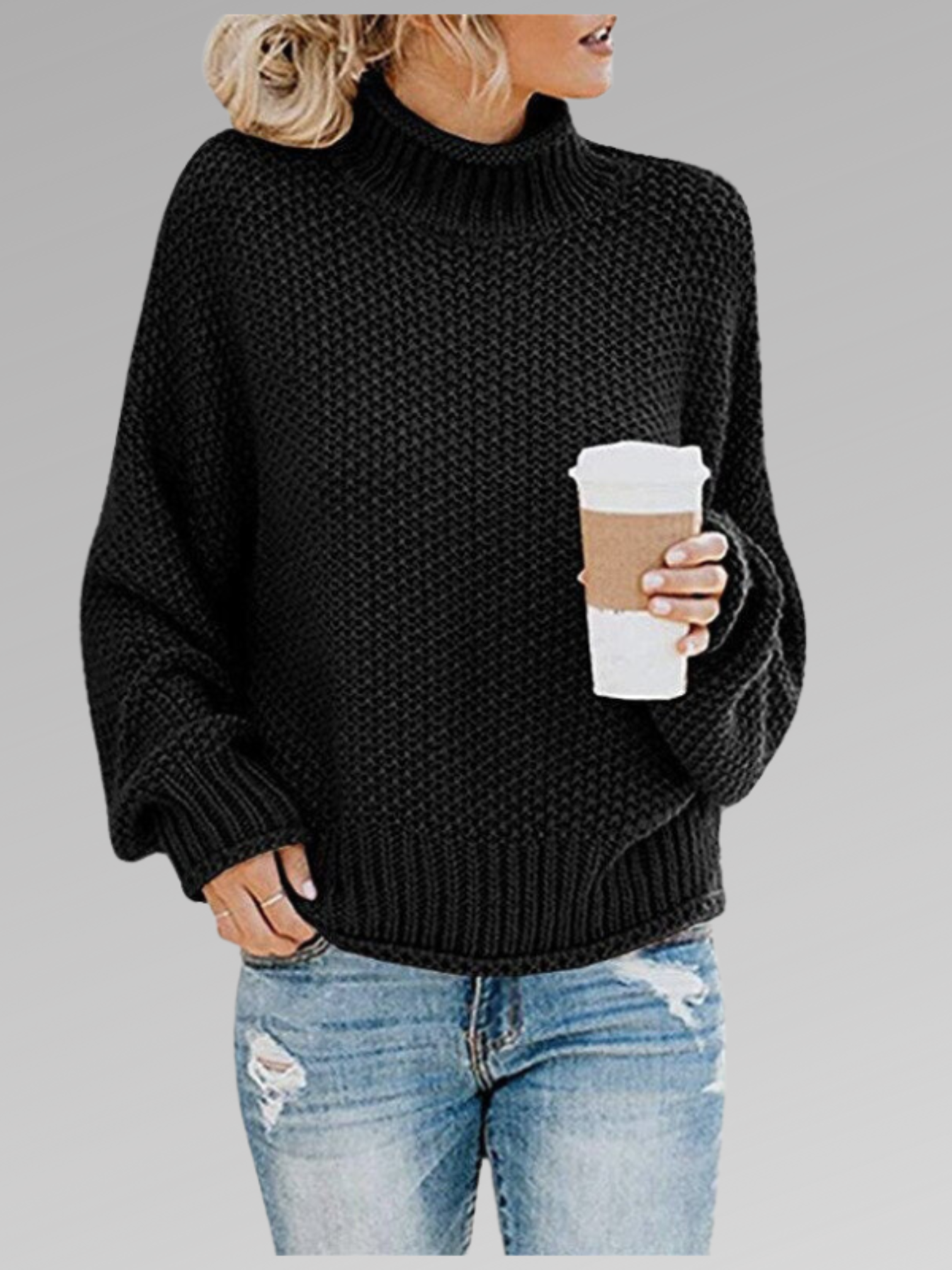 Rollkragenpullover Damen | Weicher Strick