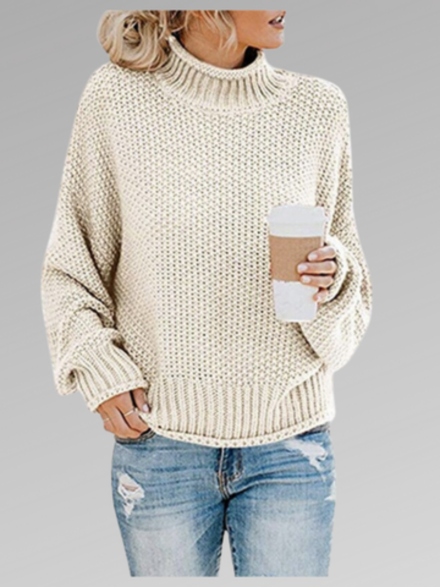 Rollkragenpullover Damen | Weicher Strick