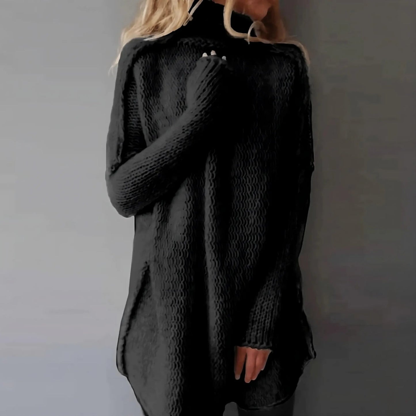 Rollkragenpullover Damen | Zopfmuster