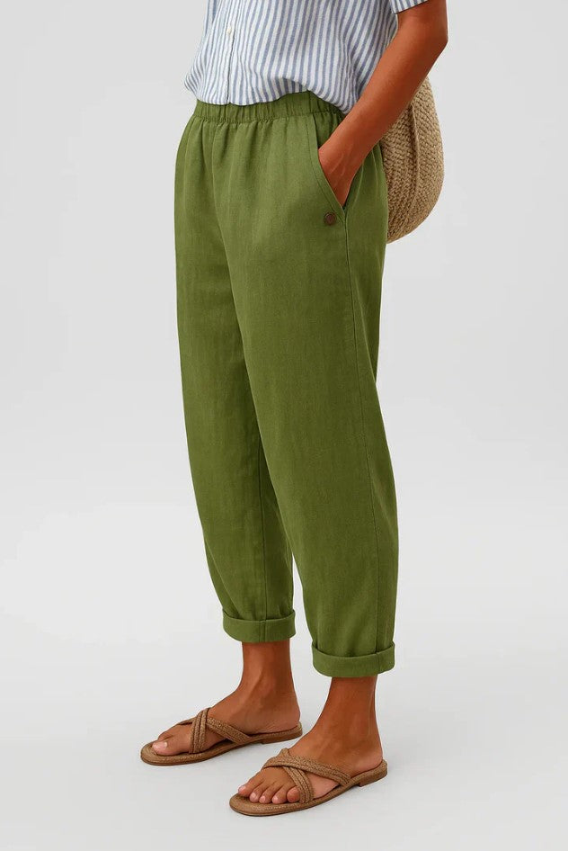 Sommerhosen Damen | Klassische Leinenhose mit Entspanntem Schnitt