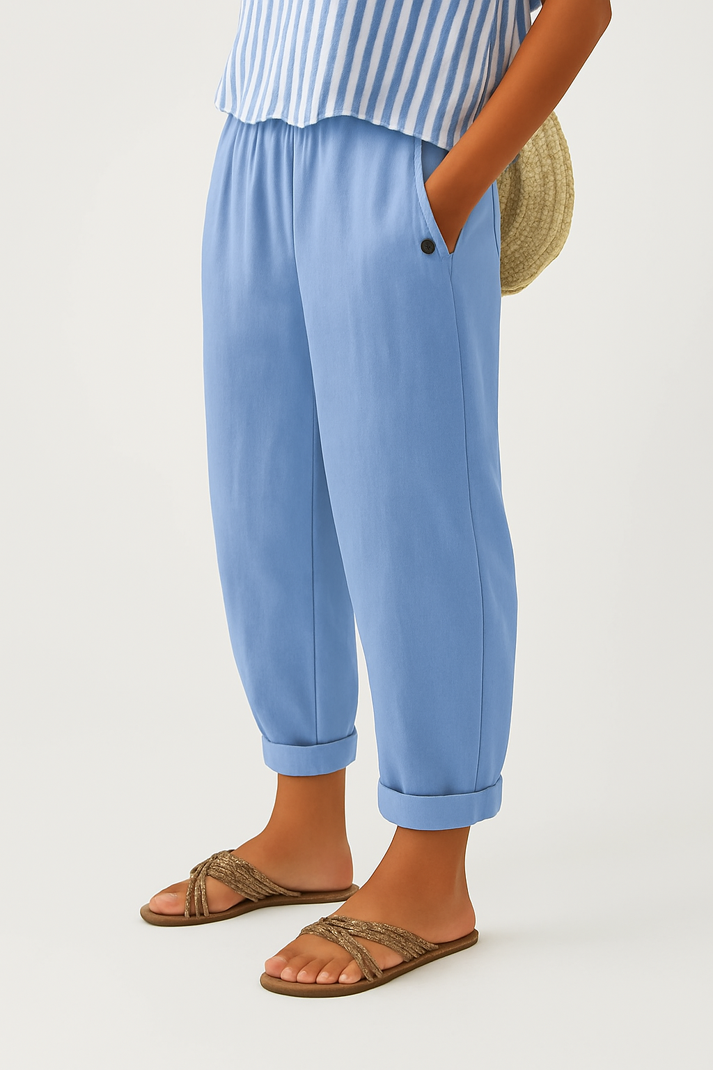 Sommerhosen Damen | Klassische Leinenhose mit Entspanntem Schnitt