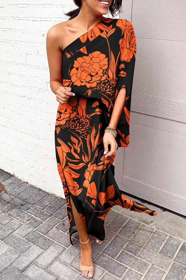 Rosie Maxikleid mit einem Schulterdesign und bedrucktem Saum 2