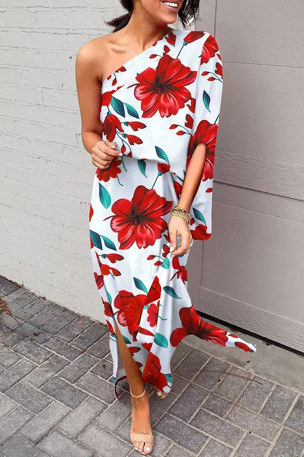 Rosie Maxikleid mit einem Schulterdesign und bedrucktem Saum 3