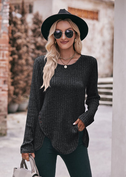 Rundhals-Langarmshirt für Damen | Relaxed Fit