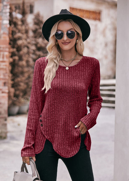 Rundhals-Langarmshirt für Damen | Relaxed Fit