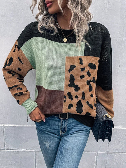 Pullover Damen | Leoparden-Patchwork & Weicher Strick 1