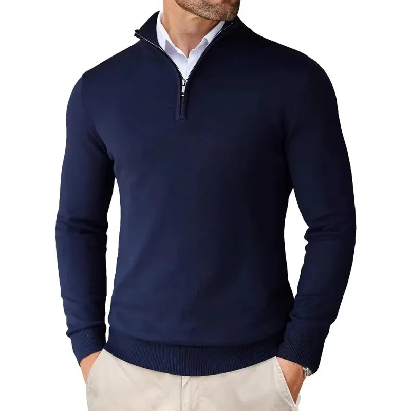 Troyer Pullover Herren | Halbreißverschluss & Schlanker Schnitt 4