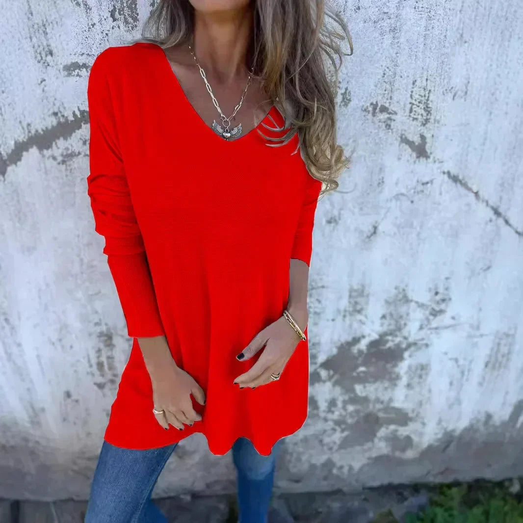 Longshirt Damen | V-Ausschnitt & Lockerer Schnitt