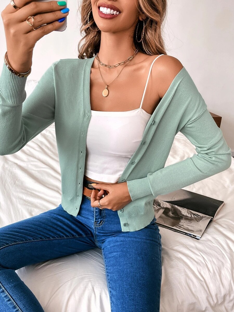 Strickjacke Damen | Leicht & Elegant mit Knopfleiste 13