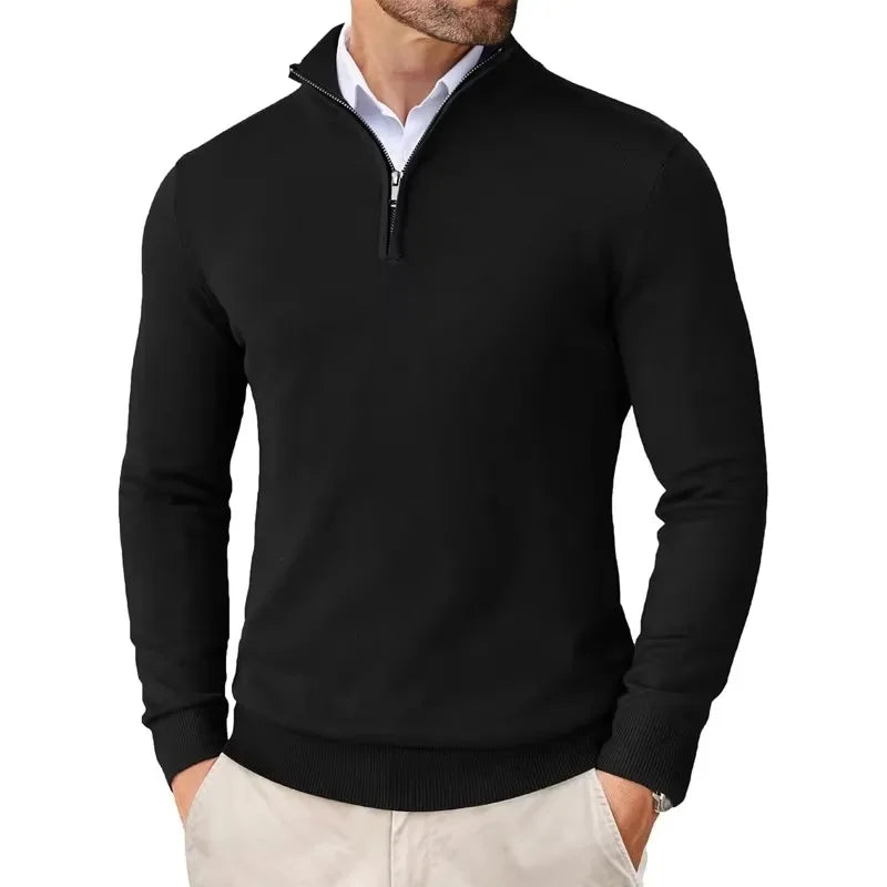 Troyer Pullover Herren | Halbreißverschluss & Schlanker Schnitt 2