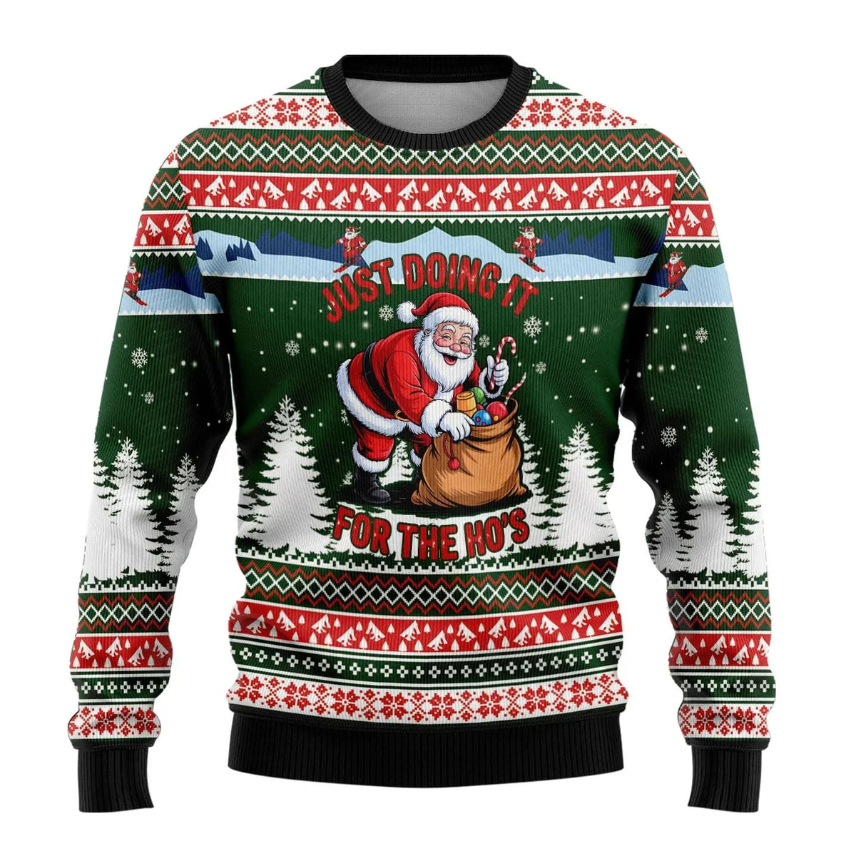 Herren Weihnachtspullover Schneemann Print Strickpullover Rundhals 9